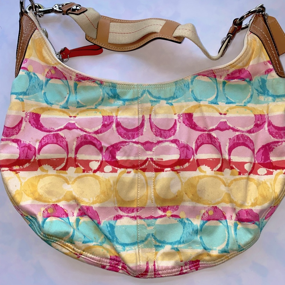 Rainbow colors Coach purse shoulder bag